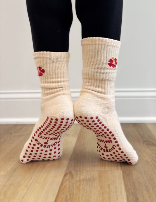 The Hibiscus Grip Socks