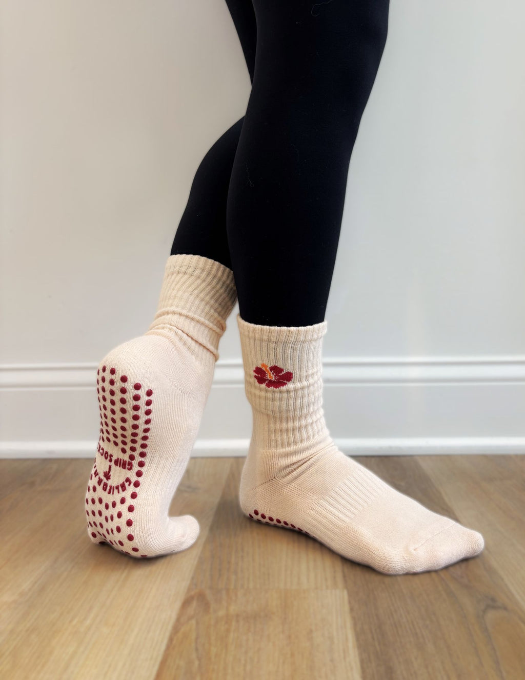 The Hibiscus Grip Socks